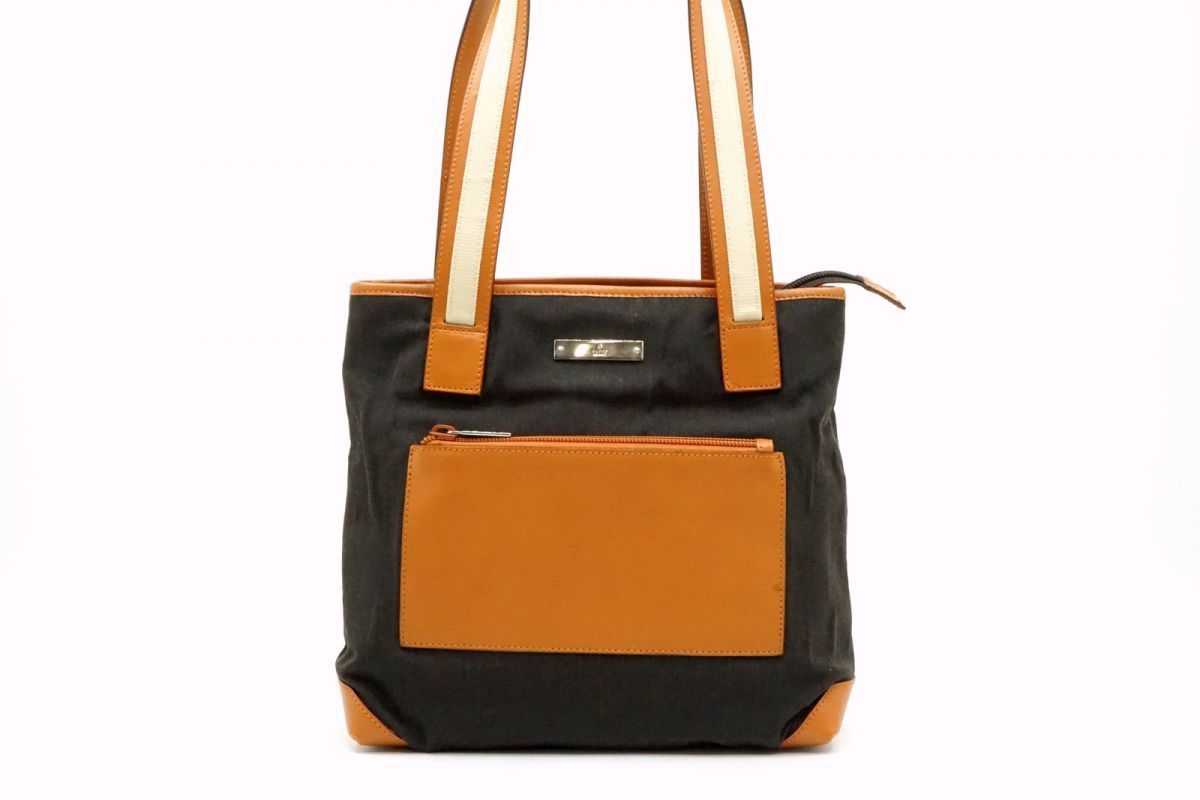 グッチ トート ワン ショルダー バッグ 019 0458 002122 肩掛け スクエア キャンバス 灰色 ダークグレー GUCCI 6530h