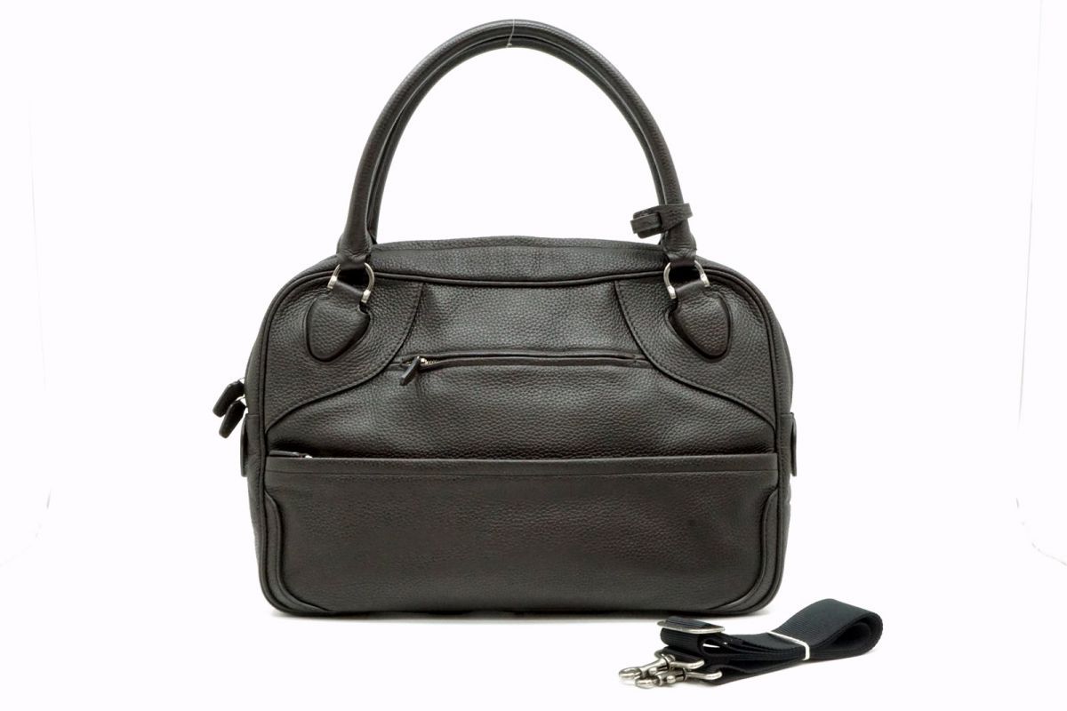 ガレリアント ステュデンテ GAS 3450 2way ショルダー ハンドバッグ トート ブリーフケース Unisex レザー 黒 ブラック GALLERIANT 6531h 9,750円