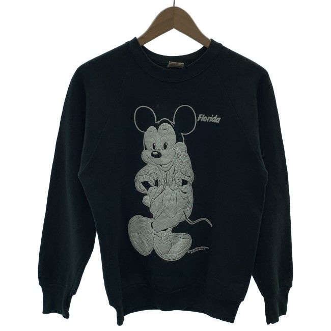 【中古】　FRUIT OF THE LOOM　スウェット　80s vintage　80年代　OLD　トレーナー　トップス　クルーネック　裏起毛　プリント　キャラクター　ミッキー　USA製　古着　/4381