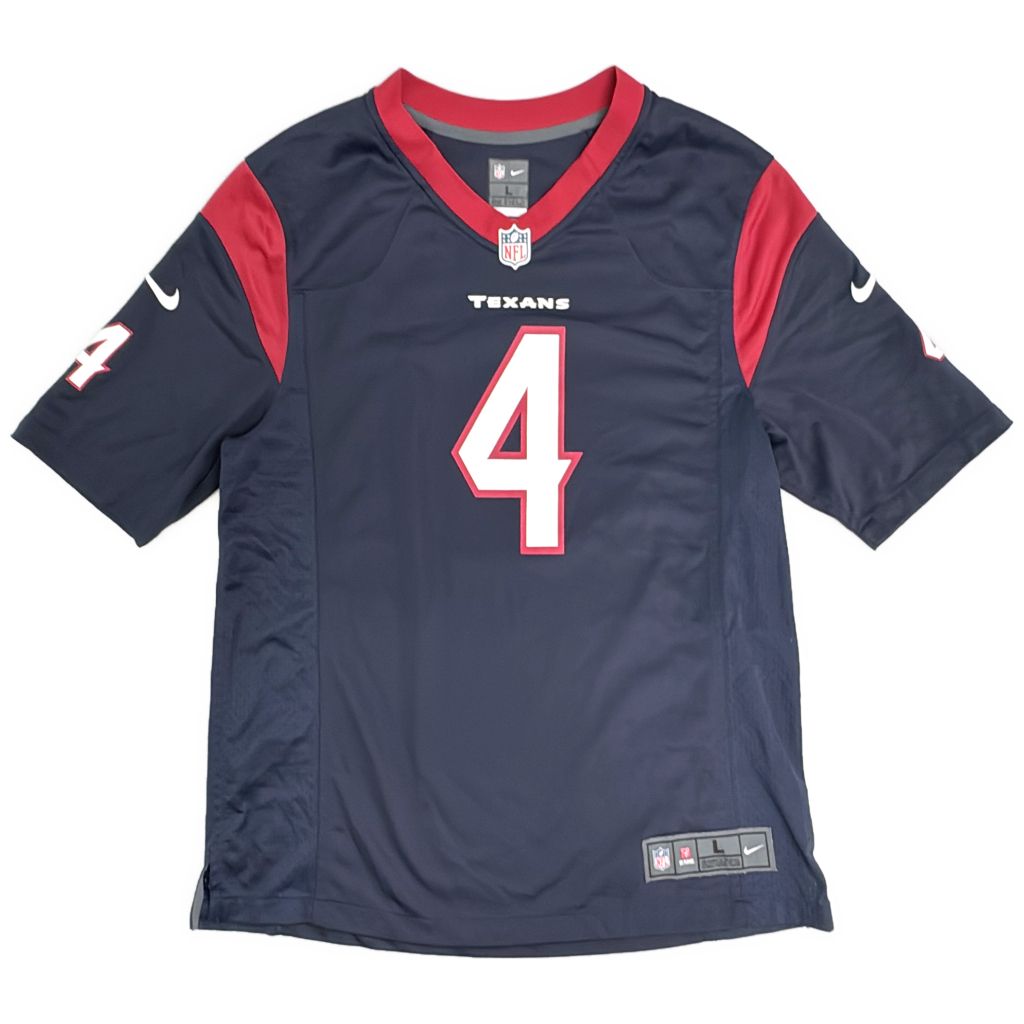 NIKE ナイキ NFL ヒューストン・テキサンズ フットボールシャツ プロチーム アメフト ネイビー(メンズ L)中古 古着 Y1203