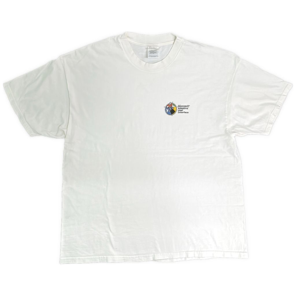 00年代 Microsoft Adaptive User Interface マイクロソフト 半袖Ｔシャツ 大きいサイズ 企業ロゴ ホワイト(メンズ XXL)中古 古着 Y1213