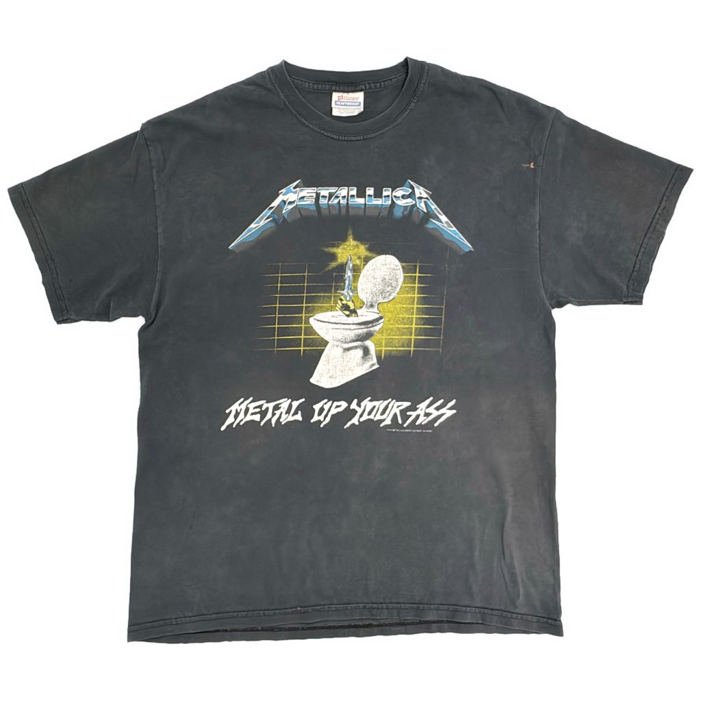 00年代 METALLICA メタリカ Metal Up Your Ass 半袖Ｔシャツ バンド ブラック(メンズ L)中古 古着 Y1226