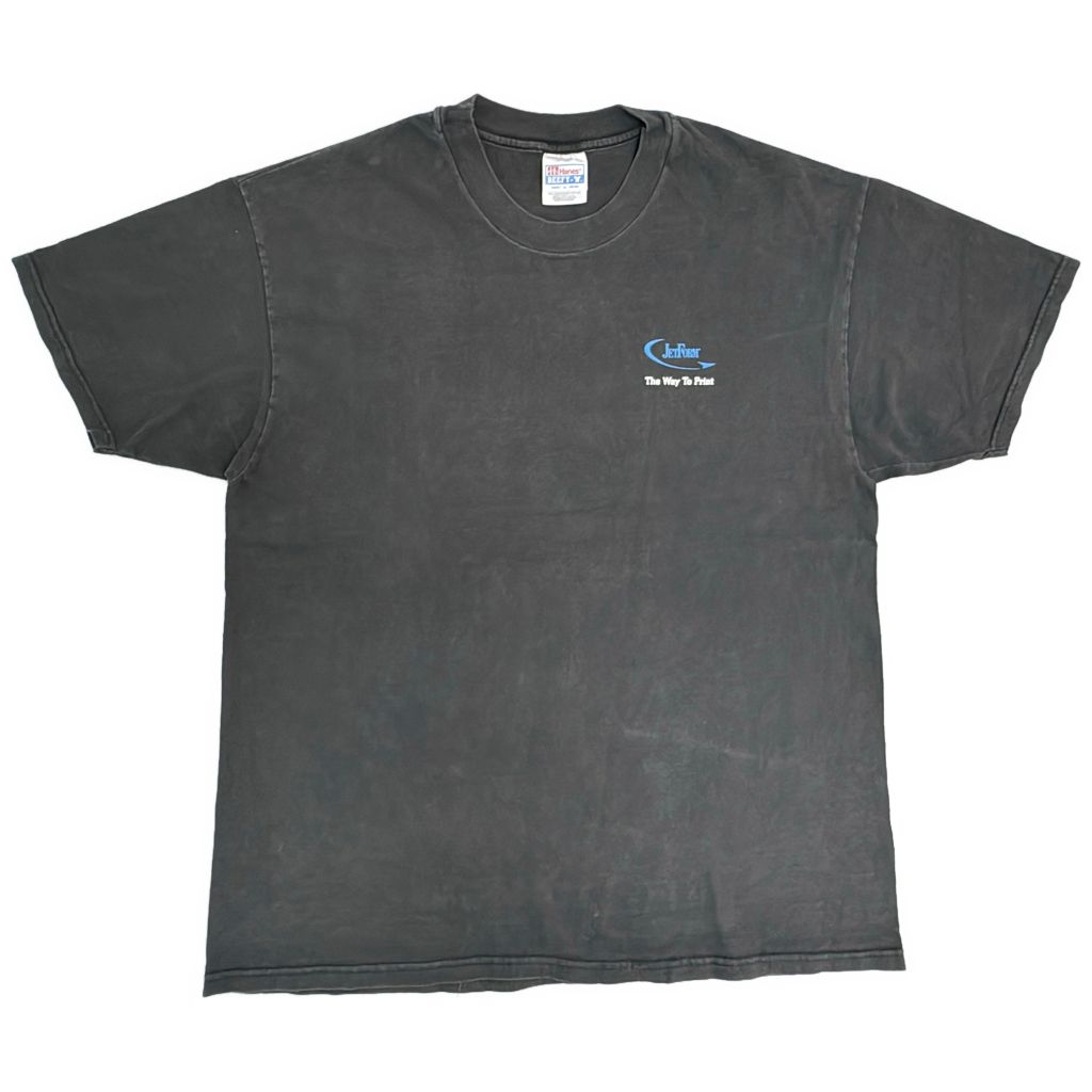 90年代 JET FORM SAP R/3 半袖Ｔシャツ 企業ロゴ ブラック(メンズ XL)中古 古着 Y1243
