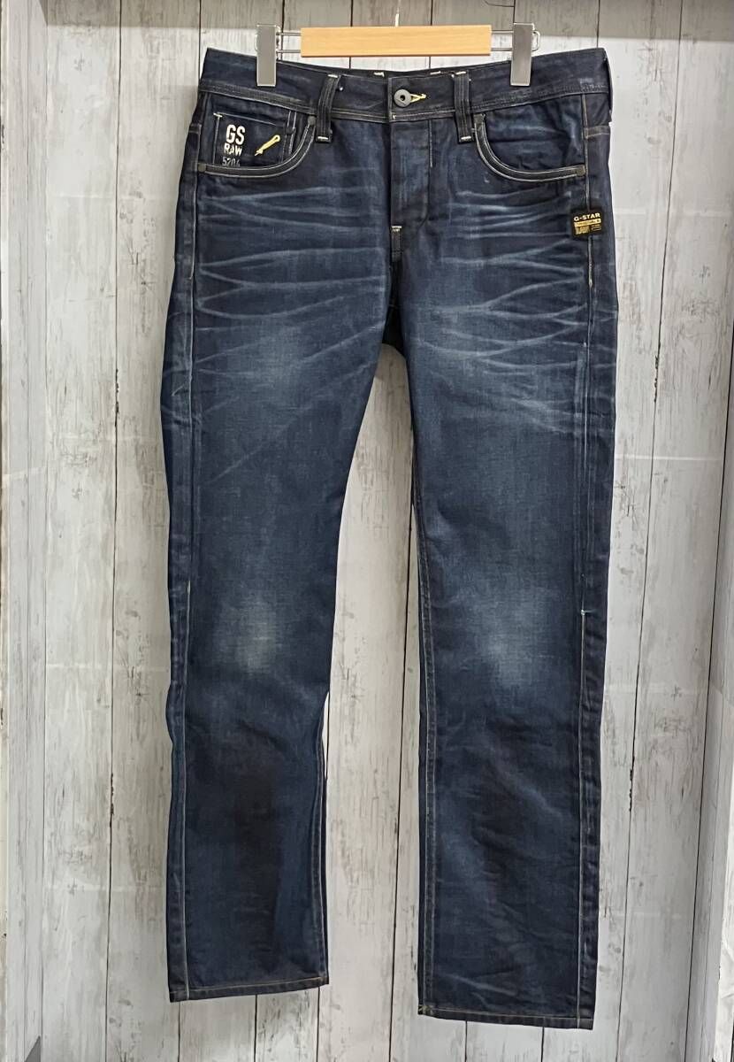 G-STAR RAW ジースターロウ メンズ ジーンズ ATTACC LOW STAIGHT GS RAW 5204 ボタンフライ W32