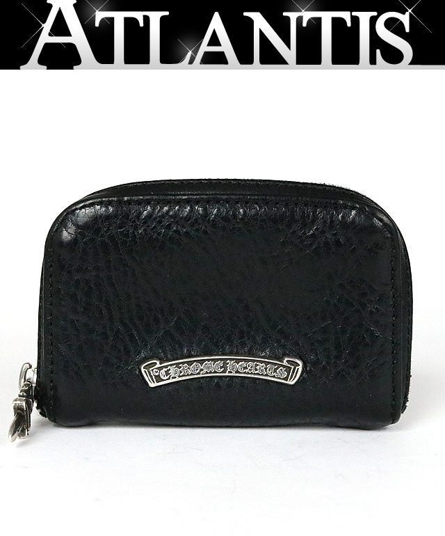 CHROME HEARTS 銀座店 クロムハーツ ラウンドファスナー コインケース 小銭入れ メンズ レザー シルバー SV925 黒 103407