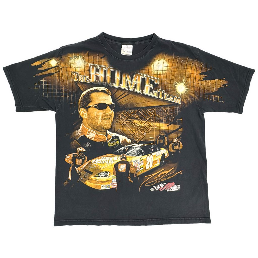 00年代 CHASE AUTHENTICS チェイス オーセンティック NASCAR ナスカー レーシングＴシャツ ブラック(メンズ XL)中古 古着 Y1269