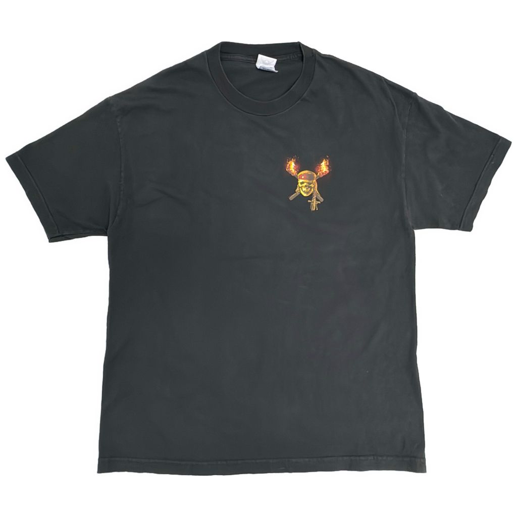 00年代 DISNEY Pirates of Caribbean パイレーツ・オブ・カリビアン 半袖Ｔシャツ ムービー ブラック(メンズ XL)中古 古着 Y1273