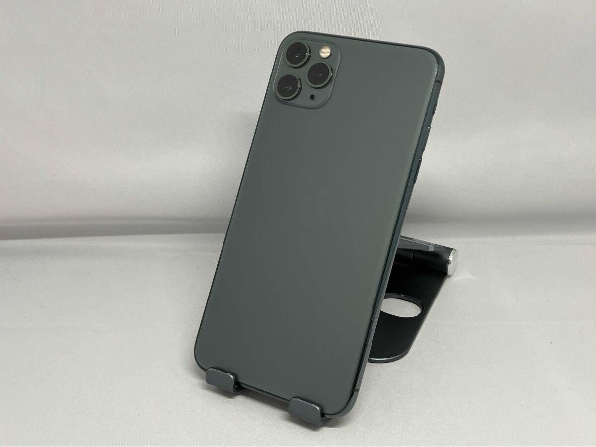 au 【SIMロックなし】MWHM2J/A iPhone 11 Pro Max 256GB ミッドナイトグリｰン au