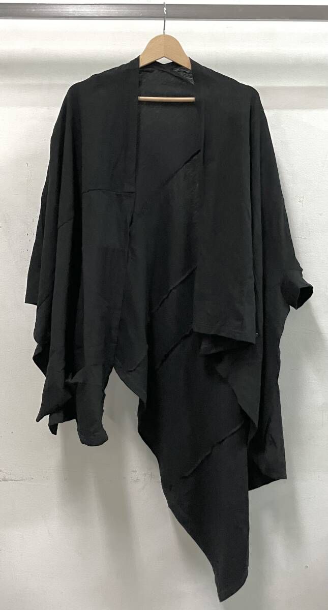 Y’s ワイズ 変形カーディガン 長袖カーディガン アンサンブル サイズ2 YE-T22-677 コットン100% ドルマン アシンメトリー ブラック 日本製