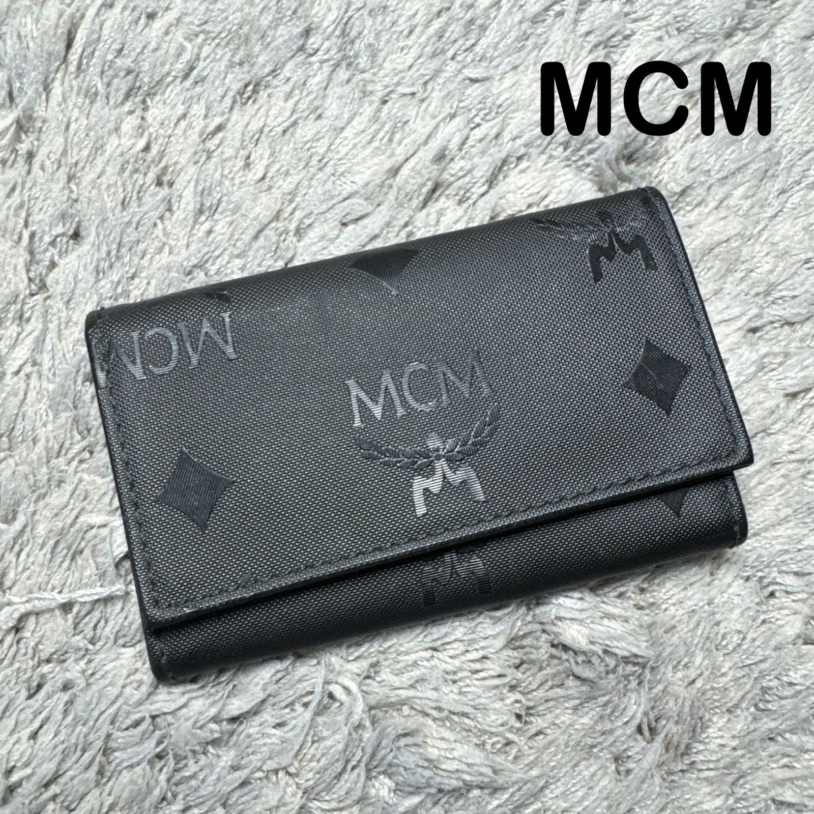 MCM エムシーエム キーケース シグネチャー レザー ブラック - メルカリ