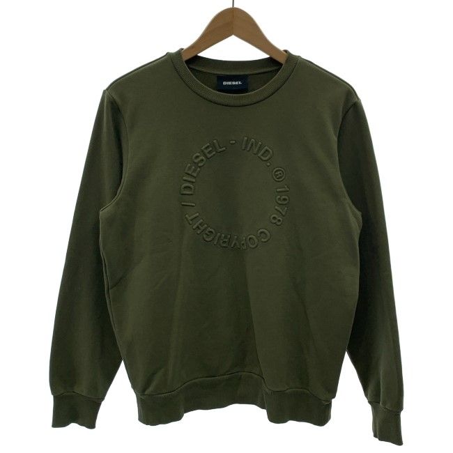 【中古】　DIESEL　スウェット　長袖　ニット　トップス　クルーネック　裏毛　ブランドロゴ　エンボス　古着　/1582