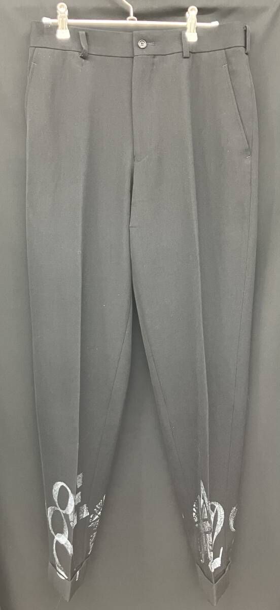 95AW COMME des GARCONS HOMME PLUS 数字型押しウールスラックス PP-04022S サイズS ブラック コムデギャルソン