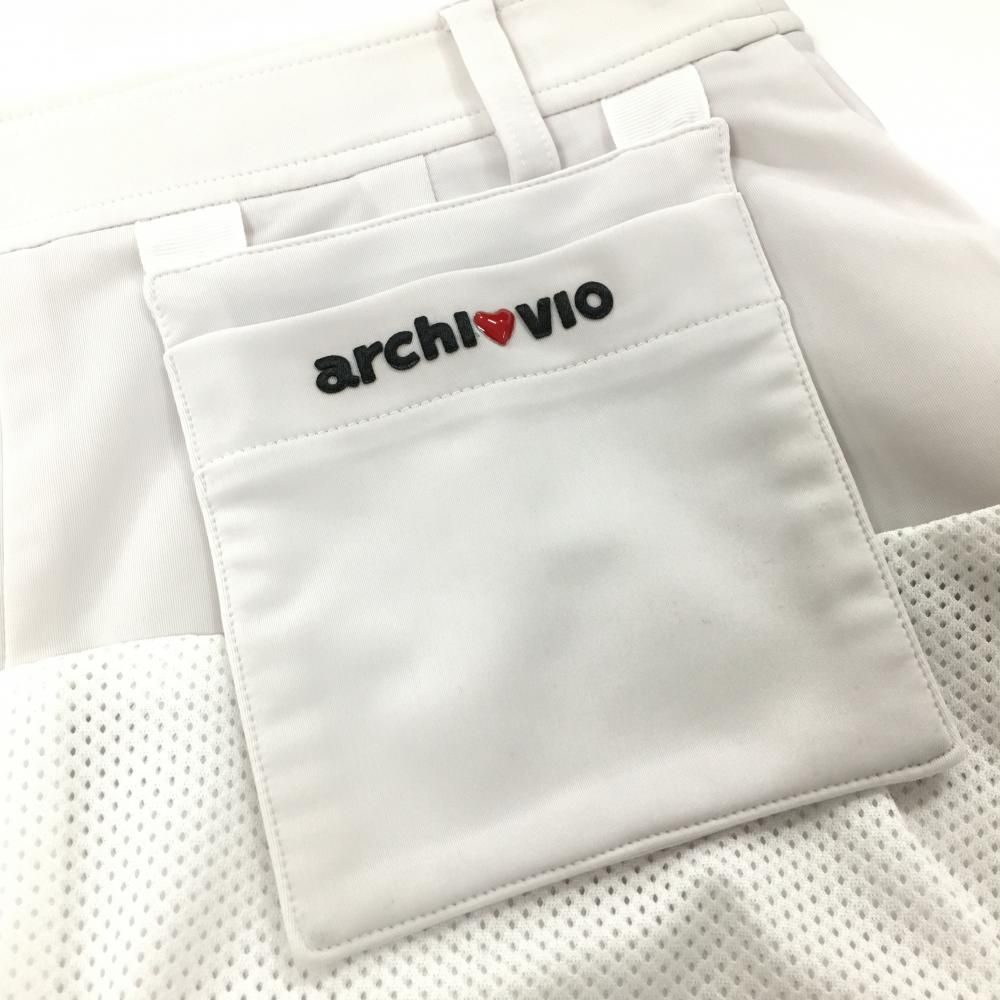 超美品】アルチビオ ストレッチスカート 白 一部メッシュ 内側パンツ