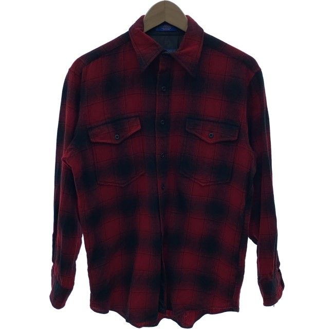 【中古】　PENDLETON　ウールシャツ　長袖　チェックシャツ　トップス　レギュラーカラー　胸ポケット　USA製　アメカジ　古着　/1585 5,434円