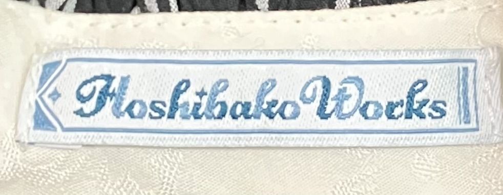 hoshibako works ホシバコワークス 長袖ワンピース 星箱Works ストライプ セーラーカラー リボン サイズ表記なし ブラック ホワイト