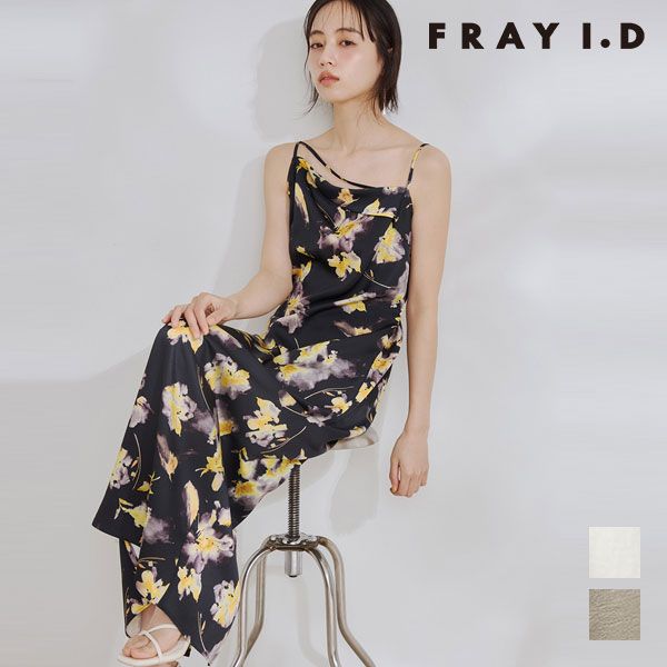【即納】フレイアイディー FRAY I.D ワンピース 26春夏 サテンキャミアシメワンピース キャミソール マキシ丈 タイト fwfo262078