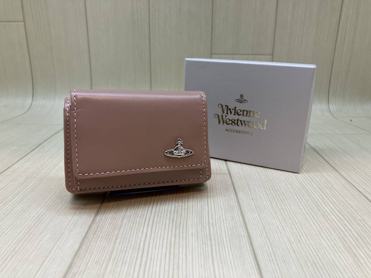 ★ 箱付き 美品 VIVIENNE WESTWOOD ヴィヴィアンウエストウッド 三つ折り財布 ピンク 通年