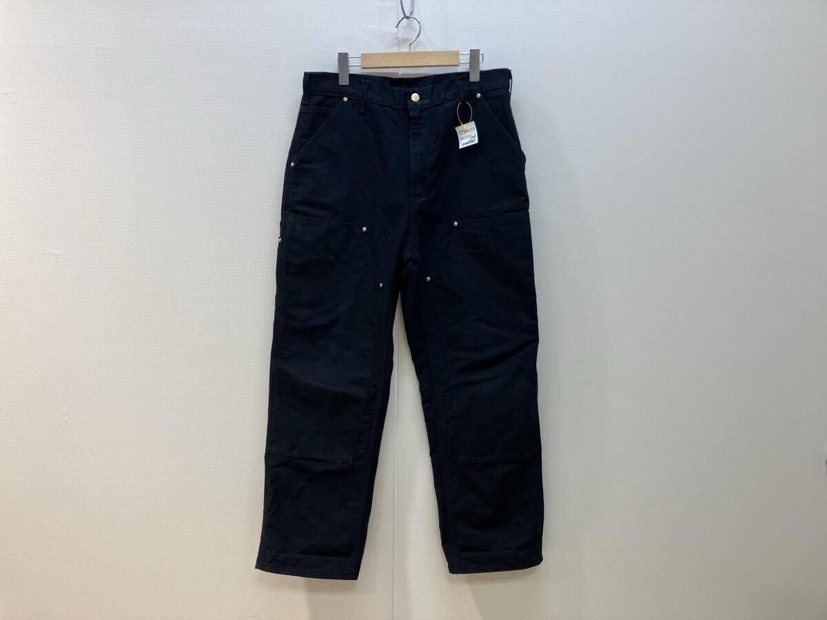 carhartt カーハート FIRM DUCK DOUBLE-FRONT DUNGAREE ペインターパンツ サイズ34×30 黒 ブラック 106679BLK メンズ 汚れ有り