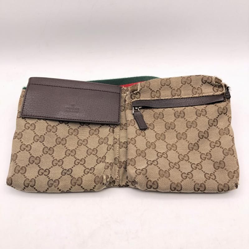 【中古】GUCCI シェリーライン GGキャンバス ウエストバッグ 28566 ▲穴有り　グッチ[17]