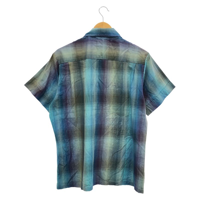 【中古】60s John wells 半袖チェックシャツ サイズM ブルー ジョンウェルズ[19]