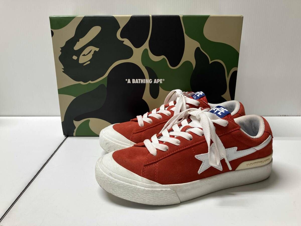 箱付き★ A BATHING APE® ア・ベイシング・エイプ スニーカー / サイズ25cm スエード・レッド