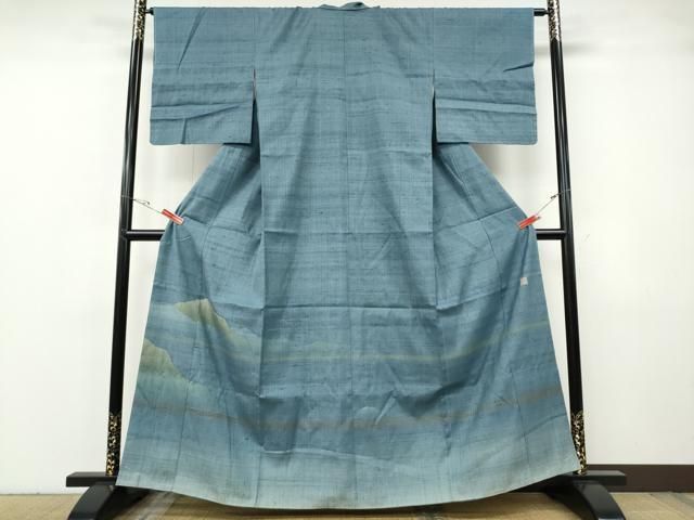 平和屋着物●訪問着　作家物　紬地　遠山文　高島屋扱い　正絹　逸品　CABG5212ut