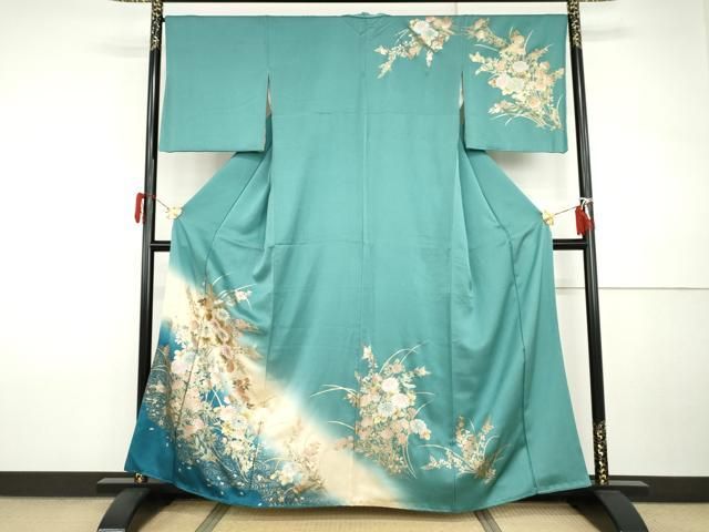 平和屋着物●訪問着　流水枝花文　暈し染め　金彩　正絹　逸品　AABI2640cs 27,690円