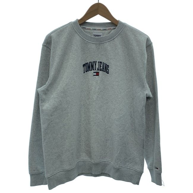 【中古】　TOMMY JEANS　スウェット　長袖　トレーナー　トップス　クルーネック　裏起毛　ブランドロゴ　刺しゅう　古着　/1283