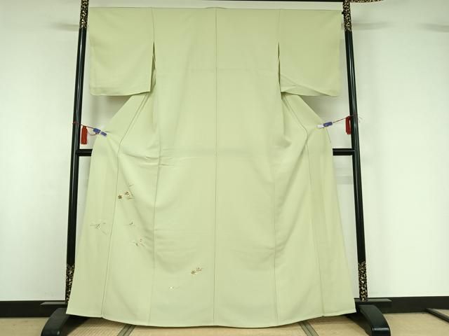 平和屋着物▽色留訪問着　単衣　総刺繍　駒刺繍　吹き寄せ文　金糸　正絹　逸品　AABI4664jh 27,885円