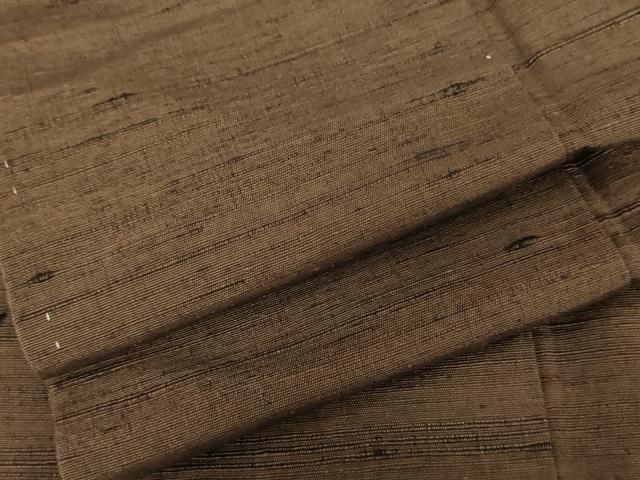 平和屋着物●男性　紬　色無地　憲法色　正絹　逸品　未使用　AABI5176cs