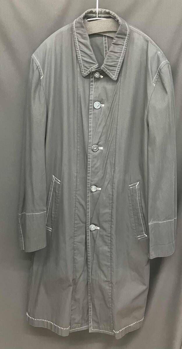 90s COMME des GARCONS HOMME 製品染めステッチコート サイズM ブラック コムデギャルソン