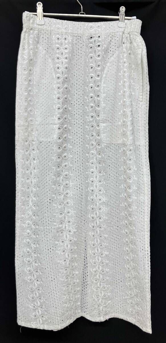 95AW archive TRICOT COMME des GARCONS レースデザインロングスカート TS-020270 ホワイト コムデギャルソン