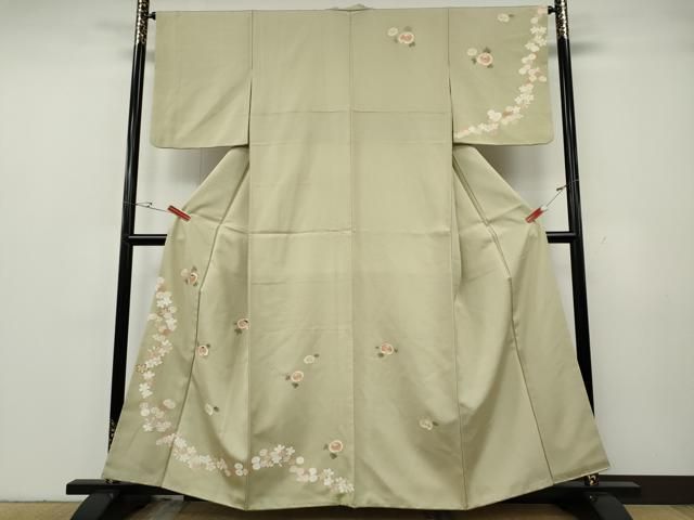 平和屋着物●訪問着 駒刺繍 万寿菊 舞花文 金彩 正絹 逸品 CABG5243ut