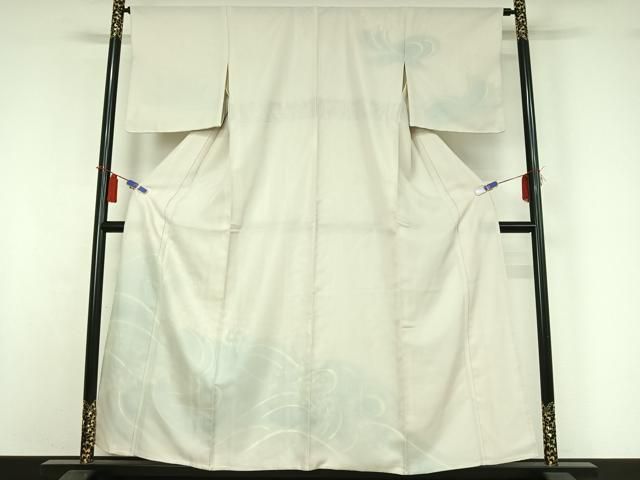 平和屋着物▽訪問着　無双　紗袷　紗×絽　流水萩文　暈し染め　金彩　正絹　逸品　AABI4988jh