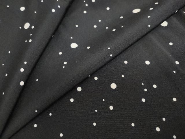 平和屋着物●上質な小紋　大小霰　黒地　正絹　逸品　DABD9866ud