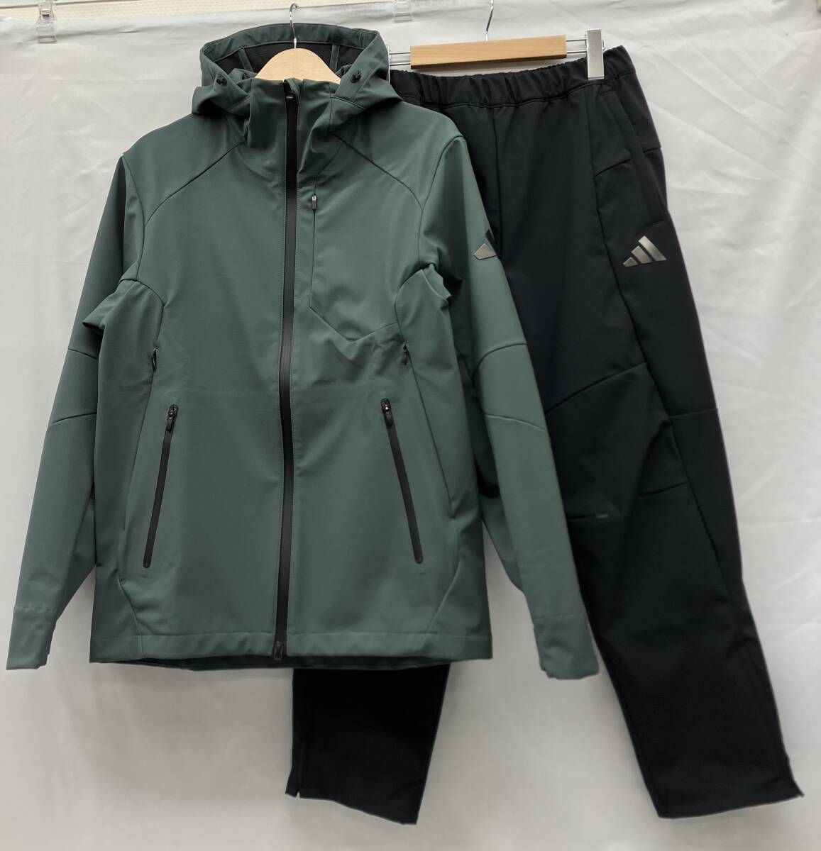 adidas アディダス　KA1219 JZ8739 ウィンドジャケット　ウーブンフード　ボンディングフリース　パンツ　上下セット セットアップ サイズM