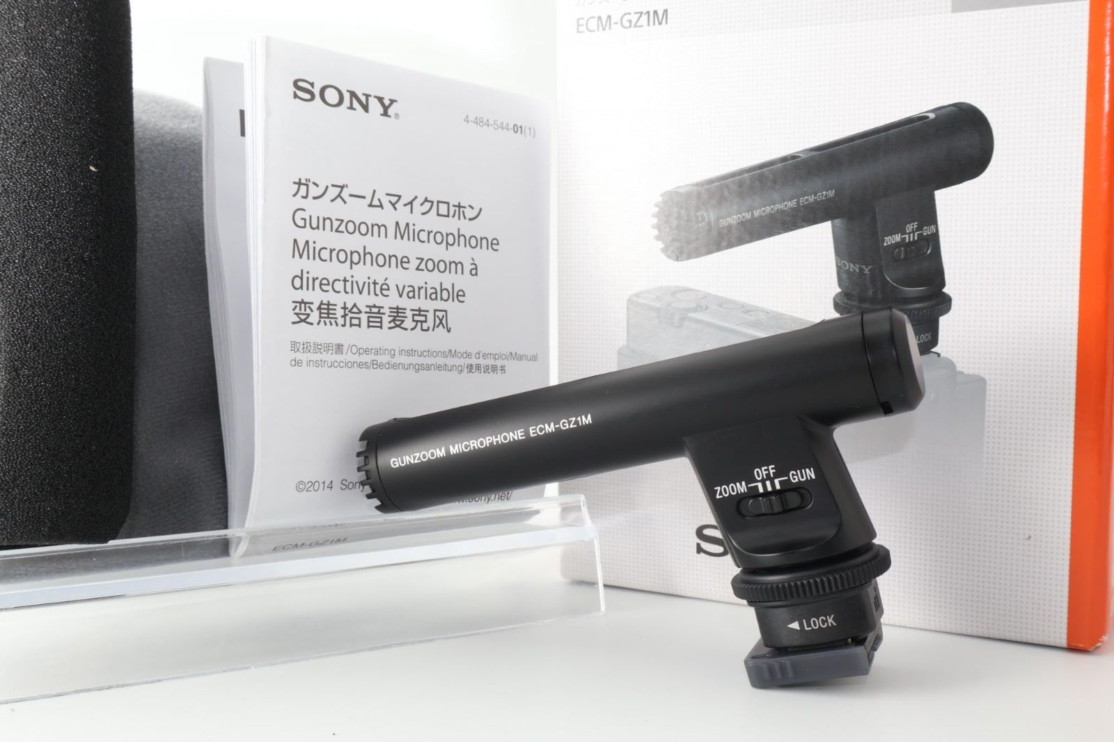 【美品】SONY(ソニー) カメラ用マイク ガンズームマイクロホン ズーム連動、鋭指向性(切替) ウインドスクリーン付属 ECM-GZ1M