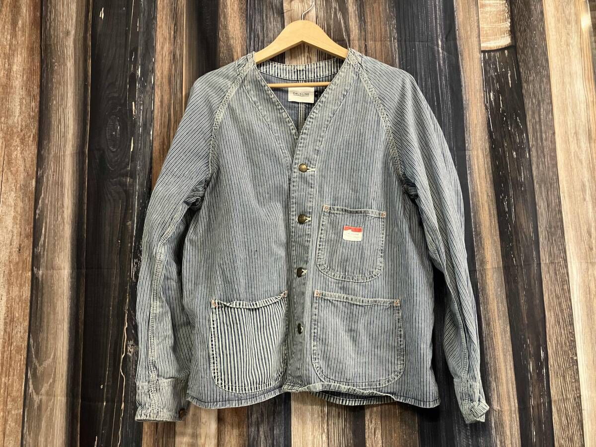 CAL O LINE キャルオーライン 17SS ヒッコリーストライプエンジニアジャケット ワークジャケット CL171-004 ブルー系 M
