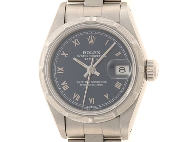 ROLEX ロレックス オイスターパーペチュアルデイト26 時計 69190 腕時計 ステンレススチール ブルーローマン文字盤 自動巻き レディース【中古】【472】HK 290,021円