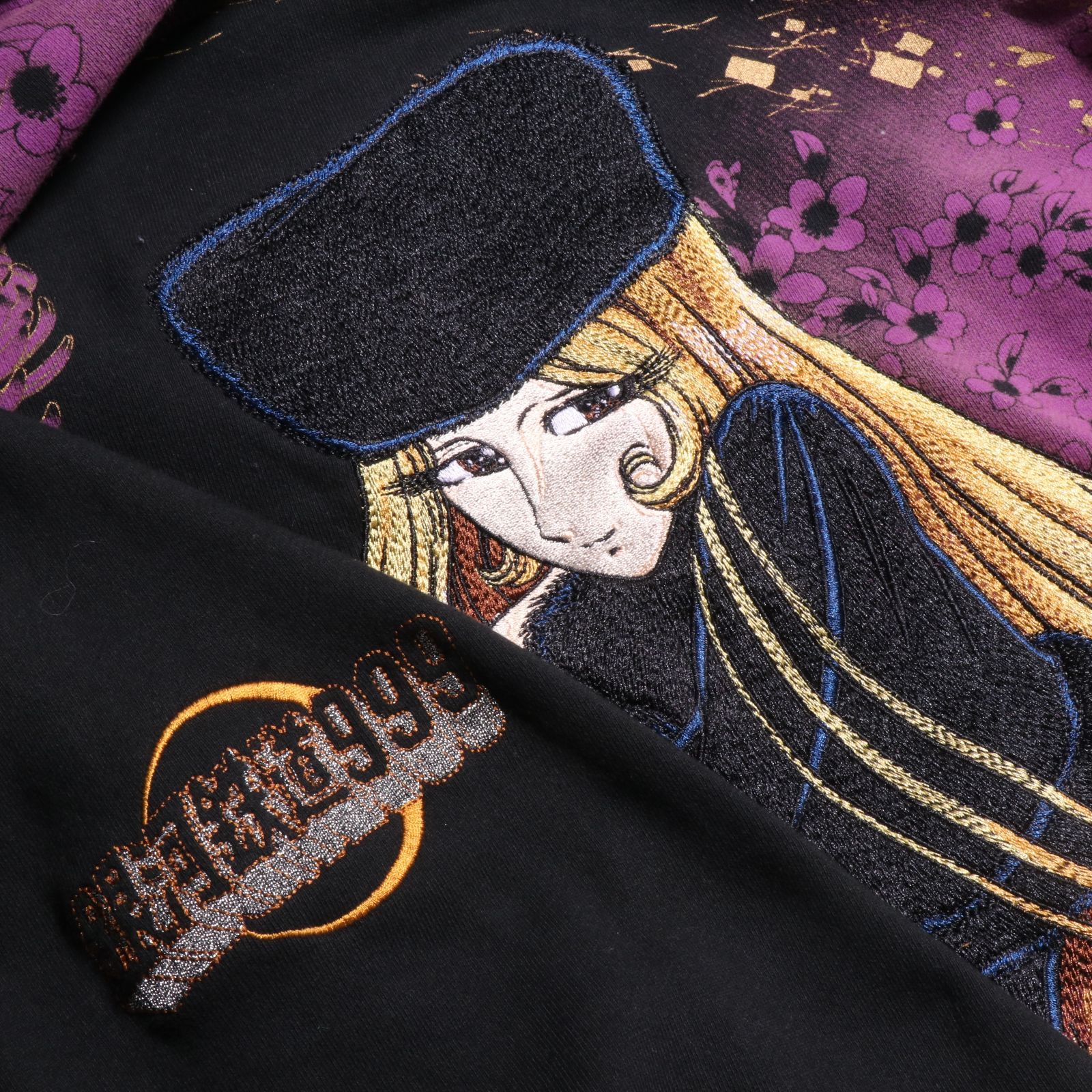 希少 絡繰魂 アウター スカジャン 長袖 刺繍 フード付き 銀河鉄道999 