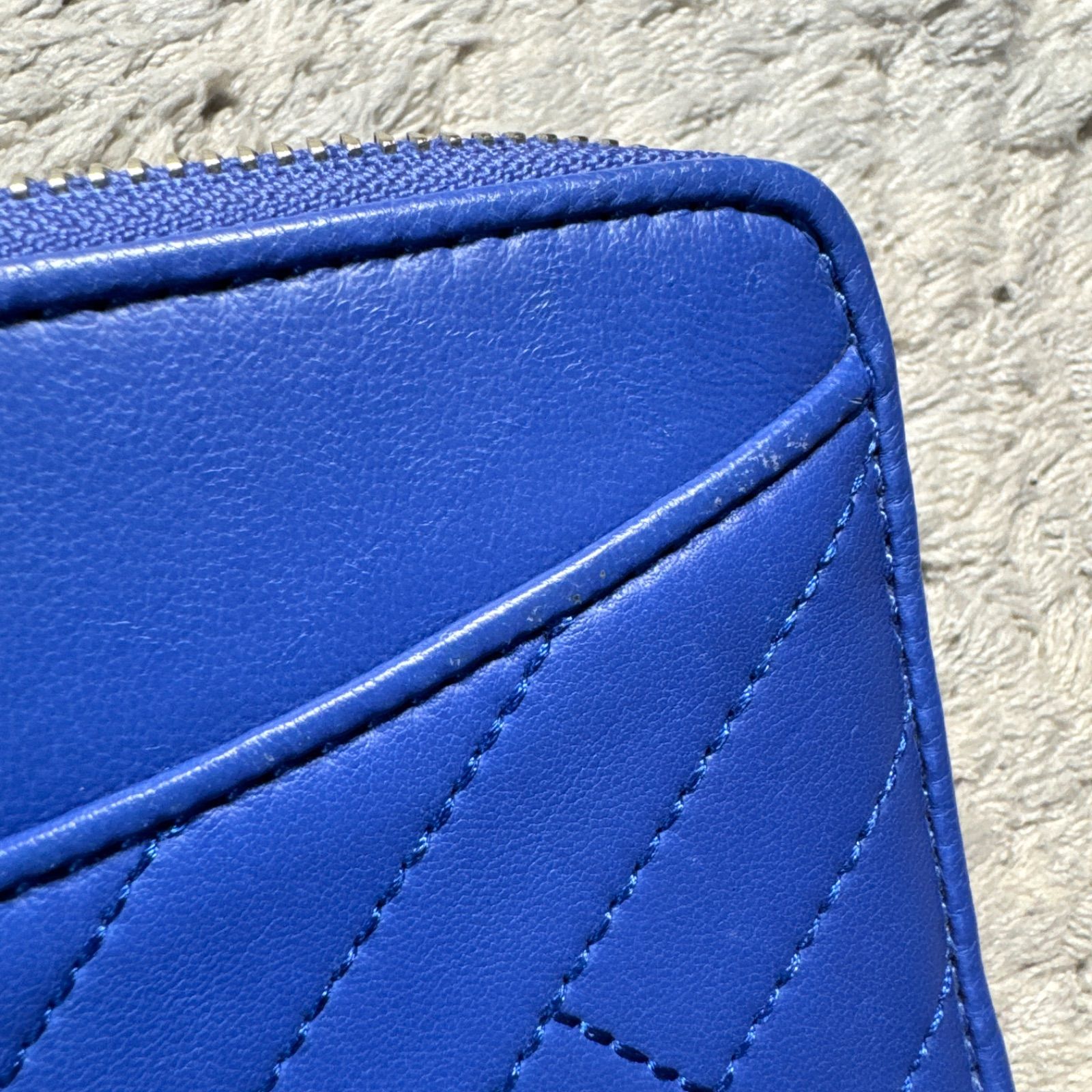 TORY BURCH トリーバーチ 長財布 ラウンドファスナー レザー ブルー