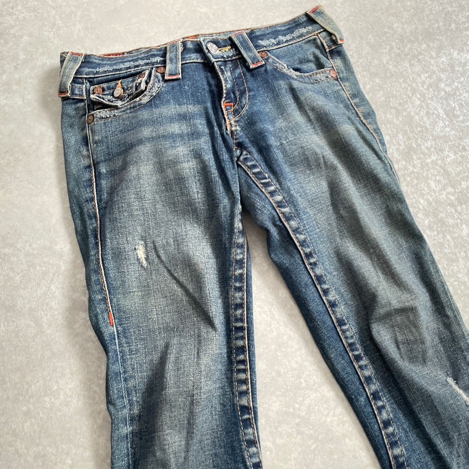 TRUE RELIGION USA製 ダメージ加工 デニム フレアデニム デニムパンツ