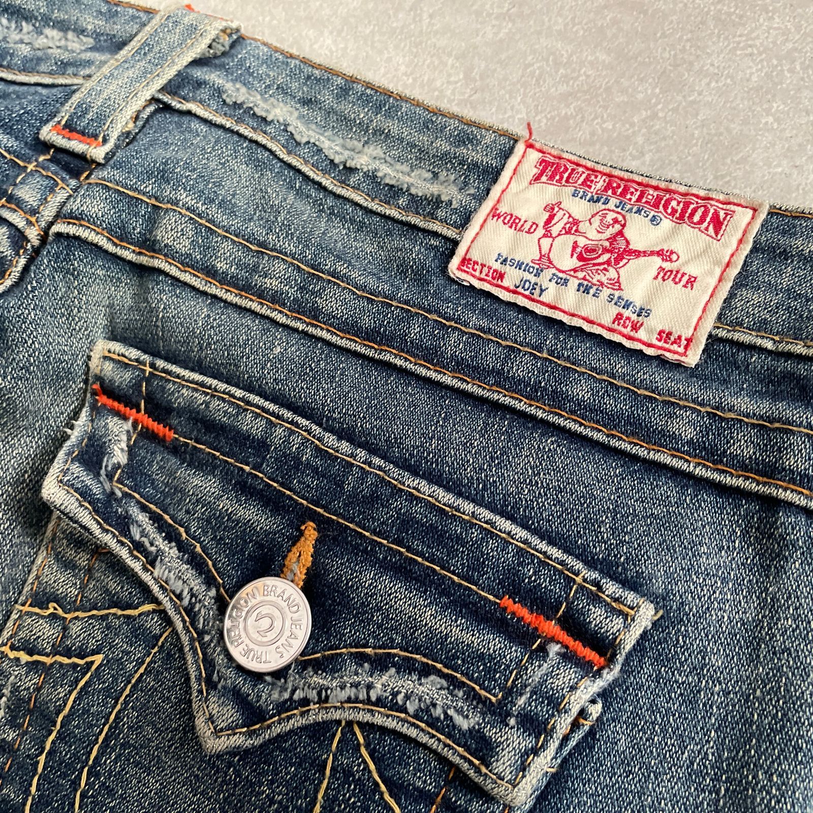 TRUE RELIGION USA製 ダメージ加工 デニム フレアデニム デニムパンツ