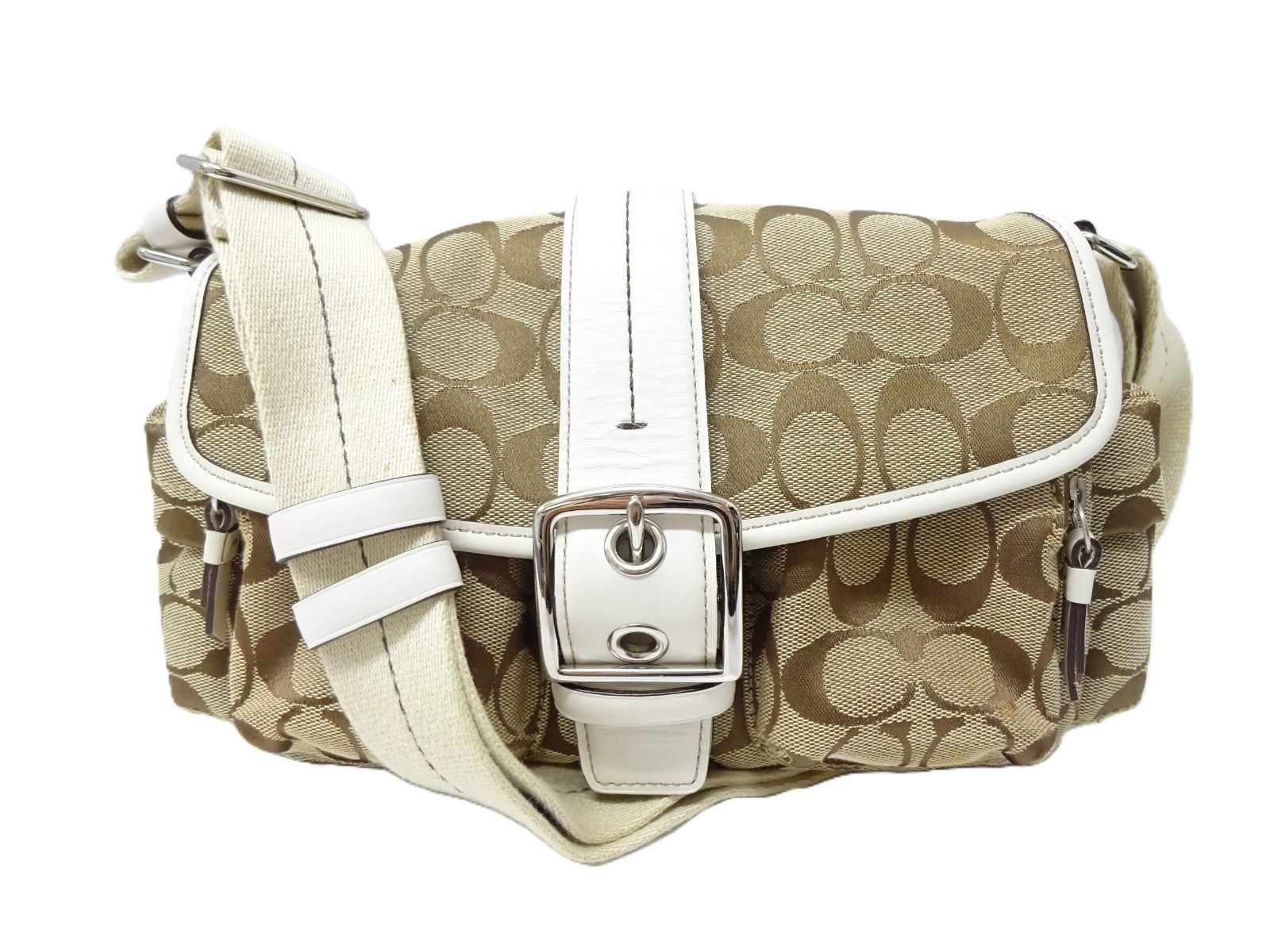 COACH コーチ SOHO ソーホー ワンショルダーバッグ シグネチャー Y2K ホワイト