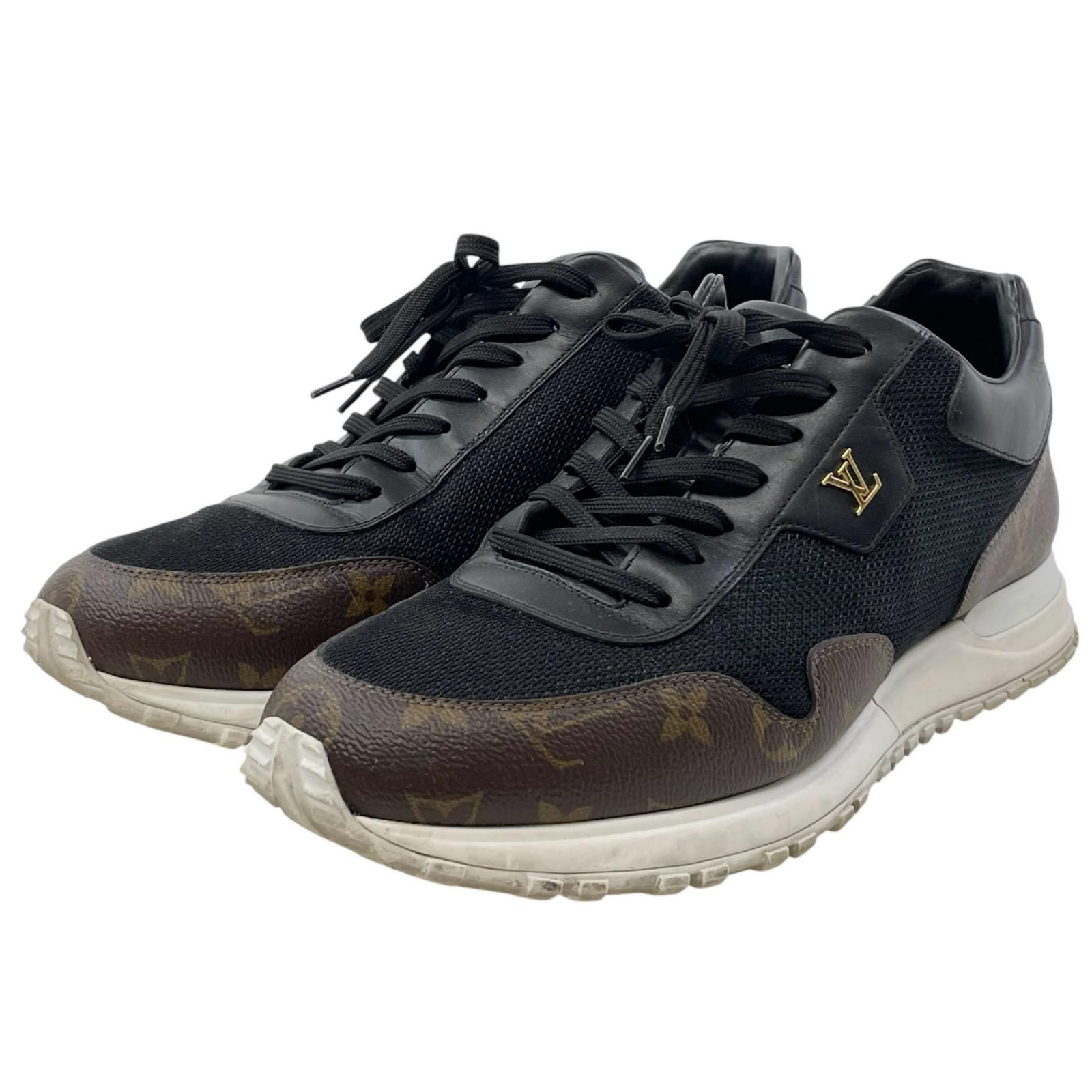 【中古】LOUIS VUITTON | ルイ・ヴィトン ランアウェイライン モノグラム スニーカー 靴 1A80PT ブラック×ブラウン サイズ：9【尾張小牧店】