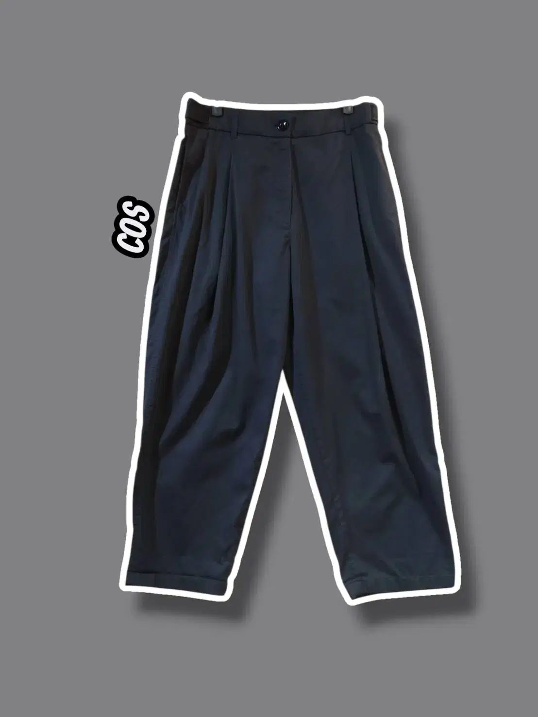 40/ COS コス コットン ワイド バルーンフィット パンツ ブラック /0519