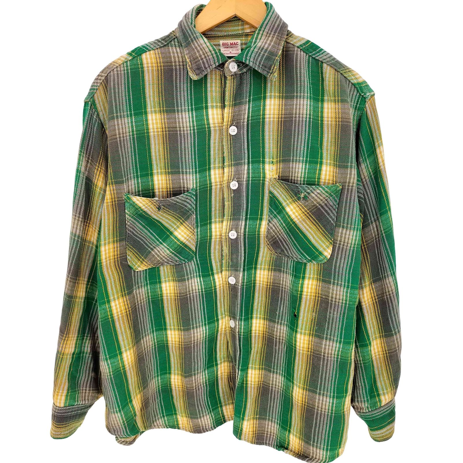 ビッグマック BIG MAC 60s チェック フロントダブルポケット L/S