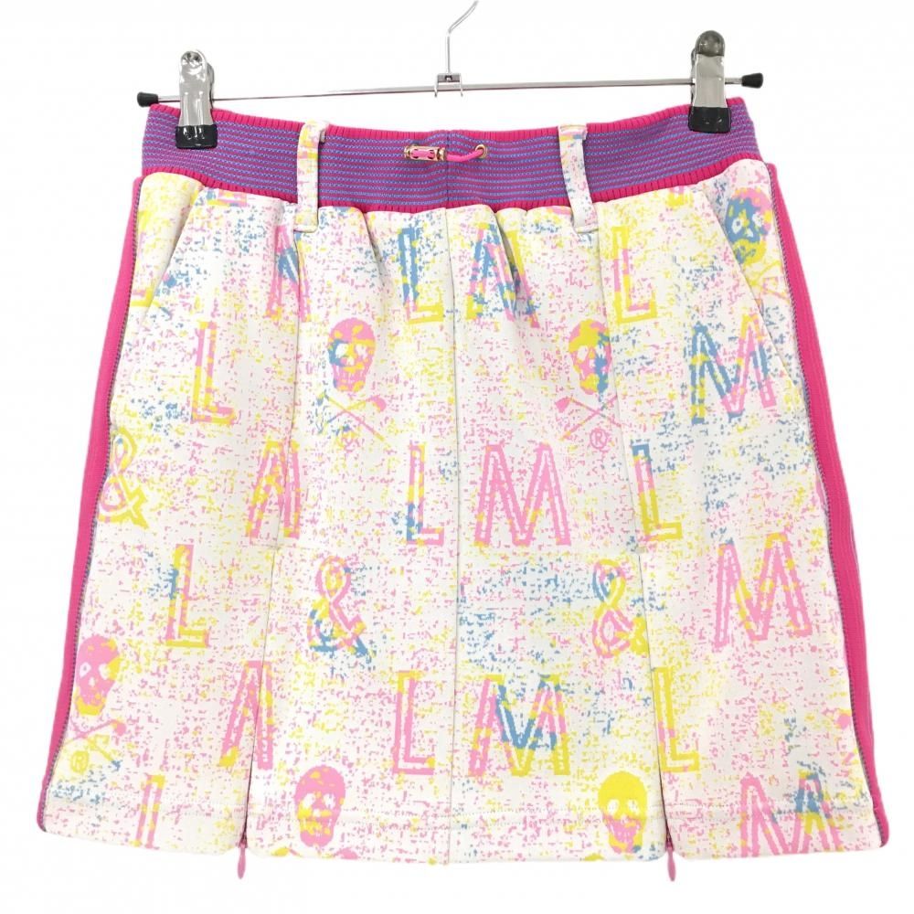 【超美品】マークアンドロナ スカート ピンク×白 総柄 スカル レディース 38(M) ゴルフウェア MARK＆LONA 8,712円