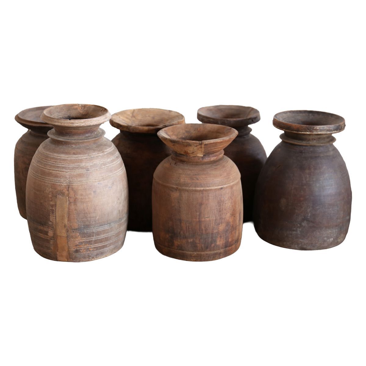 ヴィンテージ 花瓶 フラワーベース フラワーポット 小物入れ プリミティブ primitive 木製 インテリア 一点もの 店舗什器 アンティーク ビンテージ インテリア 雑貨 シャビーシック ブラウン ベージュ