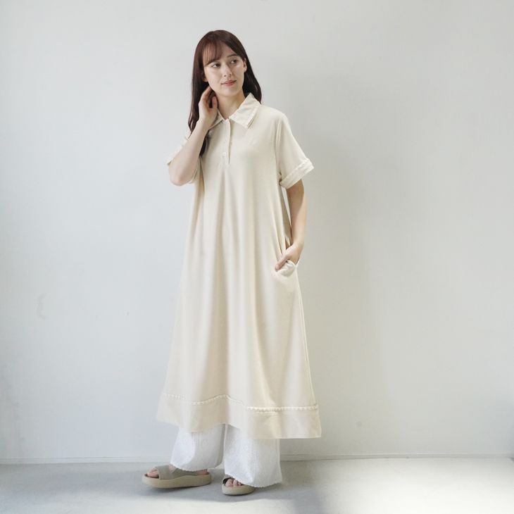 【新品】 ワンピース ASEEDONCLOUD | Grain suck Pile Dress (ivory) size O/S | ワンピース ドレス パイル素材 26ss 261802-iv